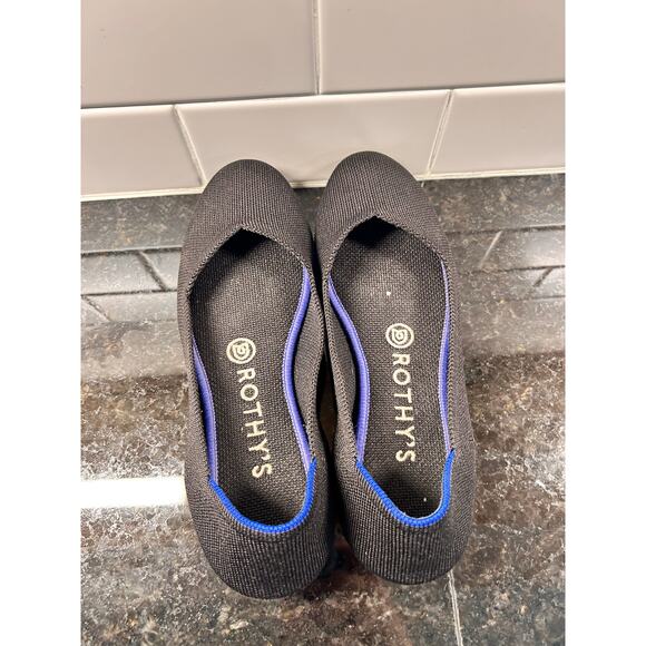 Rothy's Women's Flats Slip on Ballet Shoes Round Toe Knit Comfort Black Size W7 - Picture 6 of 9